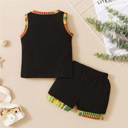 Baby Boys Sleeveless Letter Printed Top & Shorts