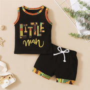 Baby Boys Sleeveless Letter Printed Top & Shorts