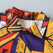 Summer European And American Hot Style New Boys' Short-Sleeved Floral Shirt, Children's Lapel Printed Shirt